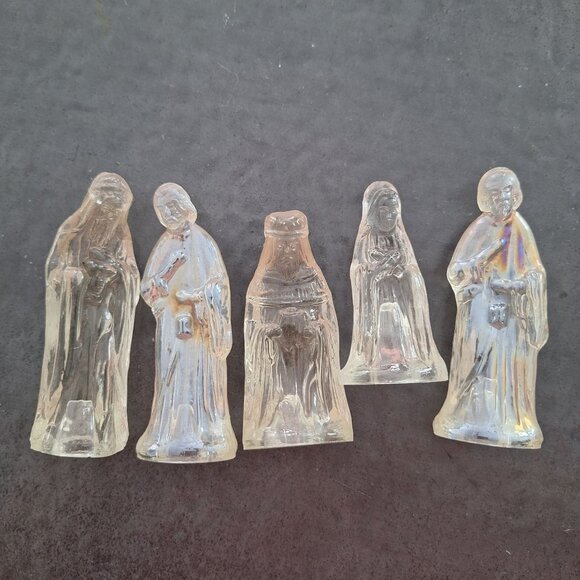 Vintage‎ Clear Resin Nativity Figurines Set Of 5 - Picture 2 of 8